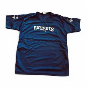 NFL | New England Patriots Navy Blue Mesh Jersey | v-neck | short sleeves | L